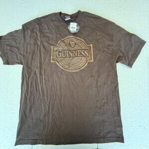 NWT Men's Craft Beer Guinness Logo VTG Brown T-Shirt Size X-Large